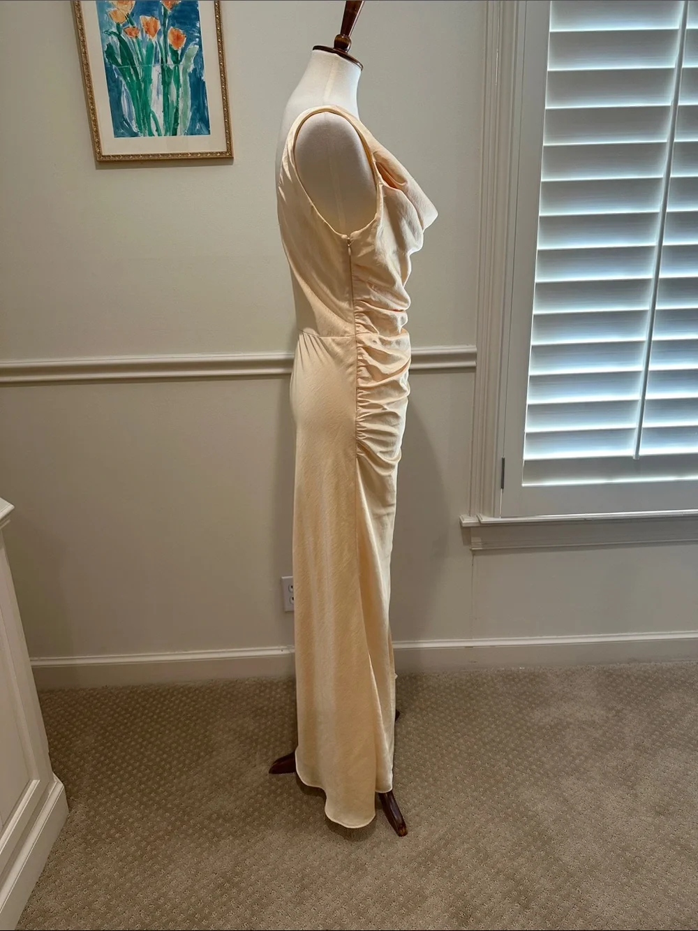 Abercrombie & Fitch Satin Cowl Neck Maxi Dress